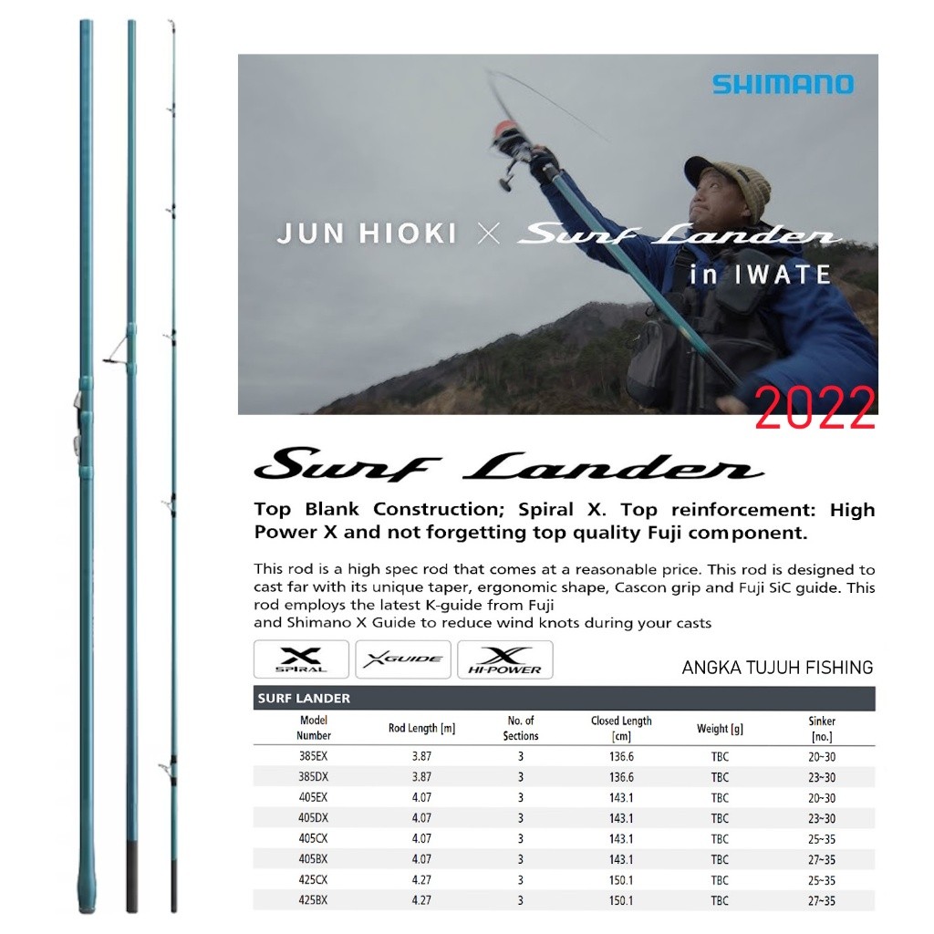 Shimano Surf Lander 3 Section Rod Joran Pancing sambung 3 Pinngiran Pasiran Rock Fishing