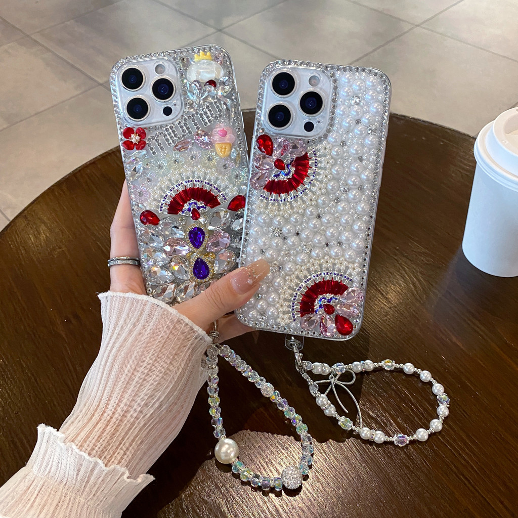 Case cocok untuk VIVO Y19S Y19 Y29 Y29S Y19E Y19 Pro Y400 Y400 Pro Kasing HP dengan Gelang dan Bunga