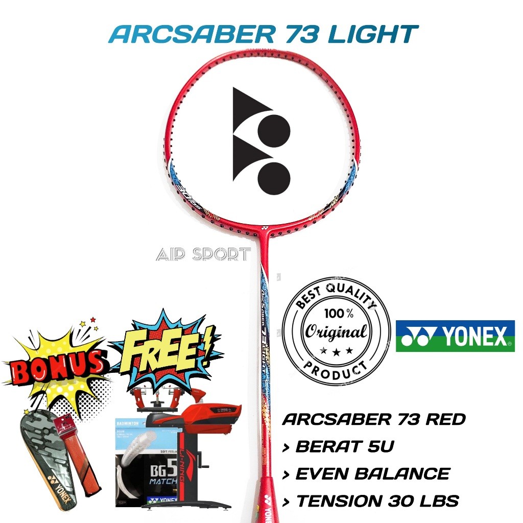 Raket Badminton Yonex Original Arcsaber 73 Light Rudi Hartono