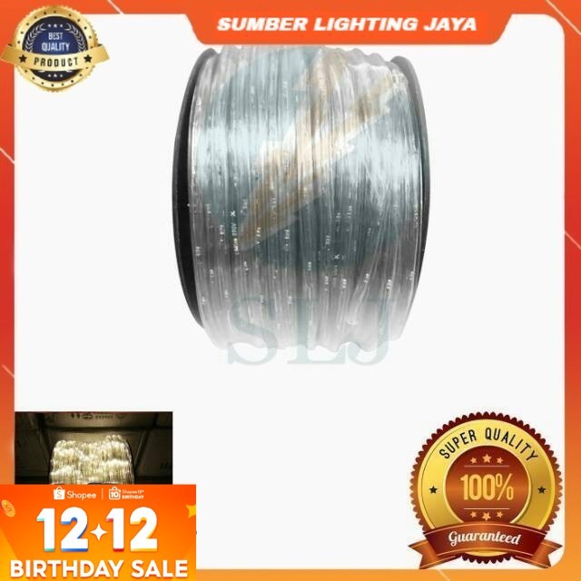 COD & READY STOK LAMPU SELANG LED 100M 3 JALUR KUNING / ROPE LIGHT 3 LINE  / LAMPU HIAS
