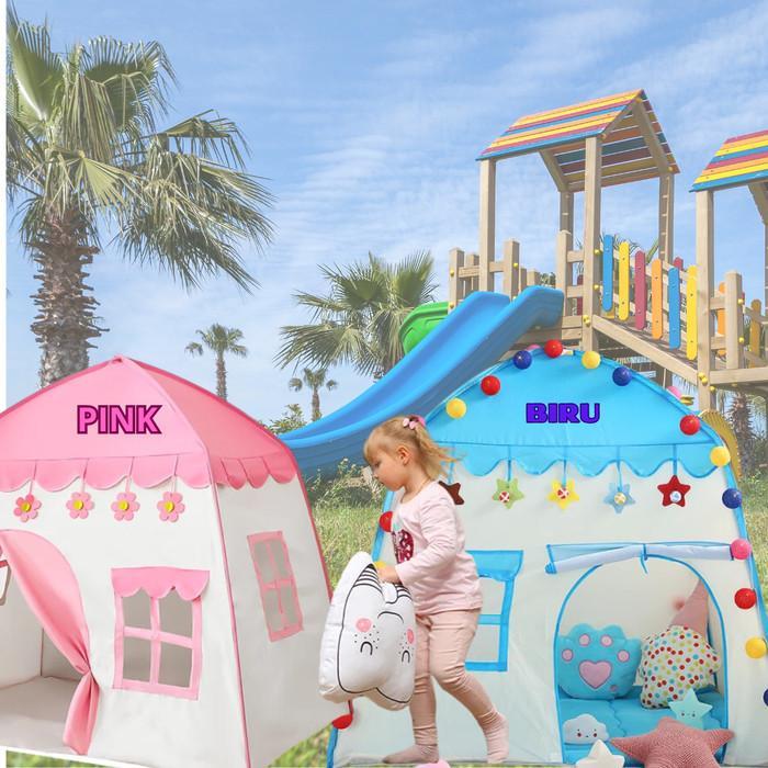 Tenda Camping Anak 2 3 4 Orang Mainan Rumah Rumahan Castle Princess Jumbo Jendela Pintu - Tenda Ruma