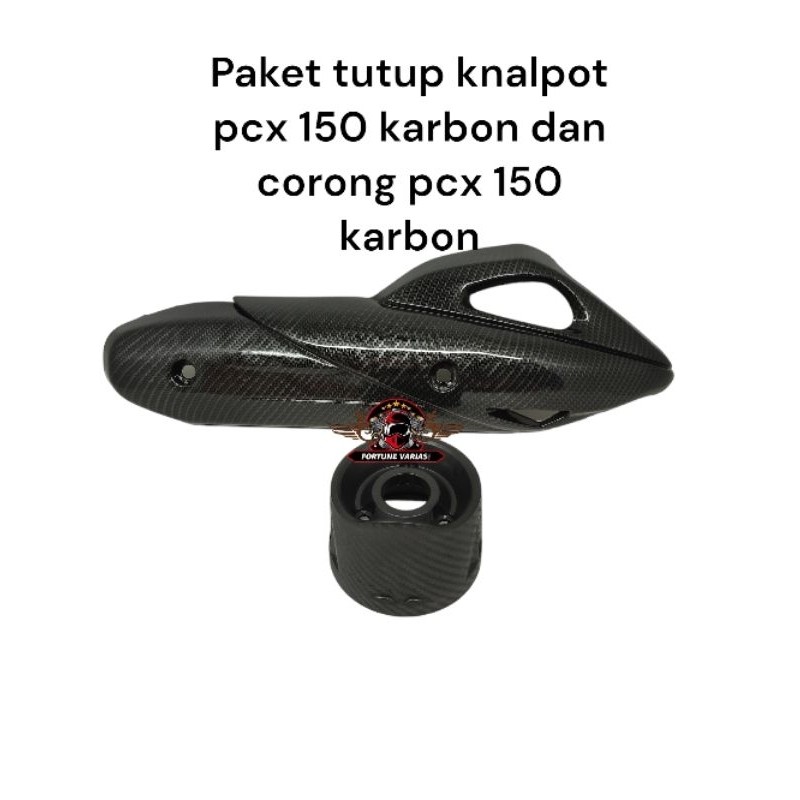 paket Hemat tutup knalpot pcx 150 karbon dan corong knalpot pcx 150 karbon