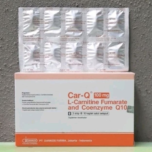 CAR-Q 100 MG STRIP 10 KAPLET SUPLEMEN KESEHATAN JANTUNG