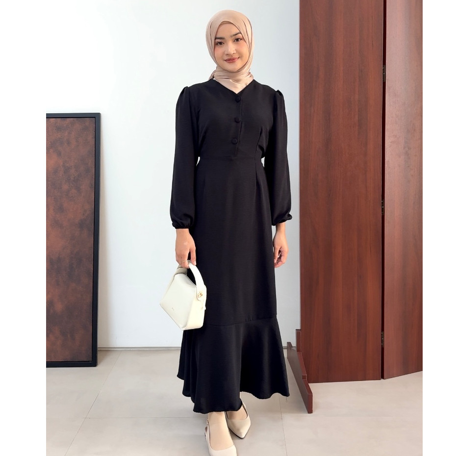FLOWEAR Ayesha Dress Korean Style | Gamis Crinkle Wanita