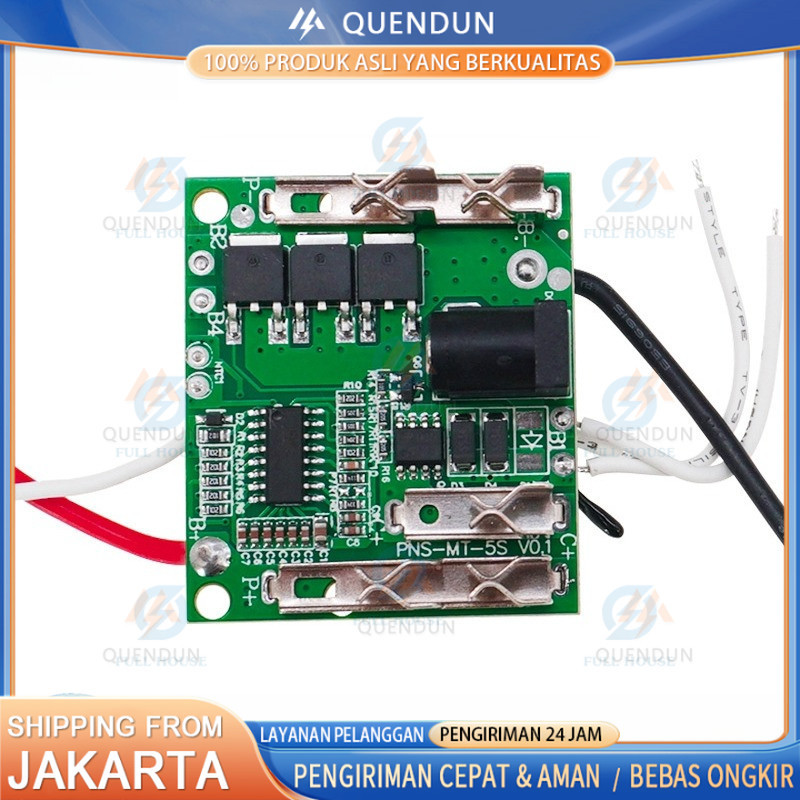 Modul Bms 5s Papan Perlindungan Baterai Board 21V 20A / Pelindung Circuit Board Baterai Lithium