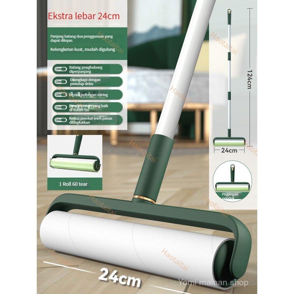 pel rol pembersih Bulu hewan peliharaan debu panjang pegangan yang dapat disesuaikan 25-124cm roller
