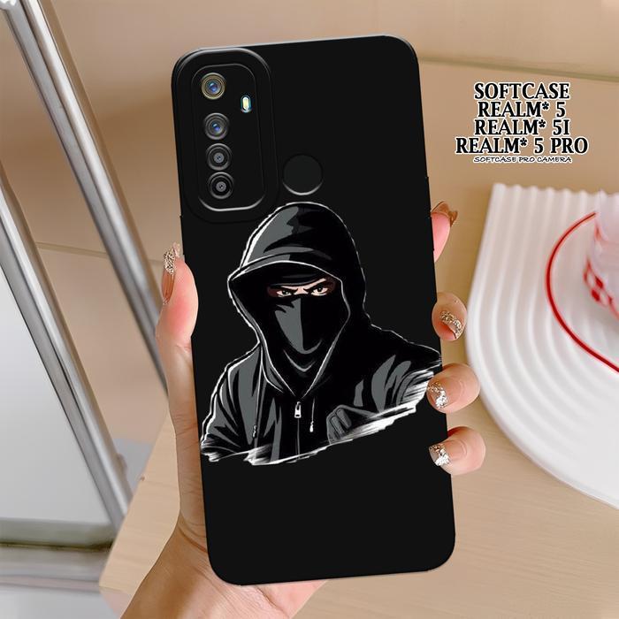 Case Realm* 5/5i/5 Pro Terbaru - Fashion Case Hitam - Casing Realm* 5/5i/5 Pro - Silikon Pro Camera 