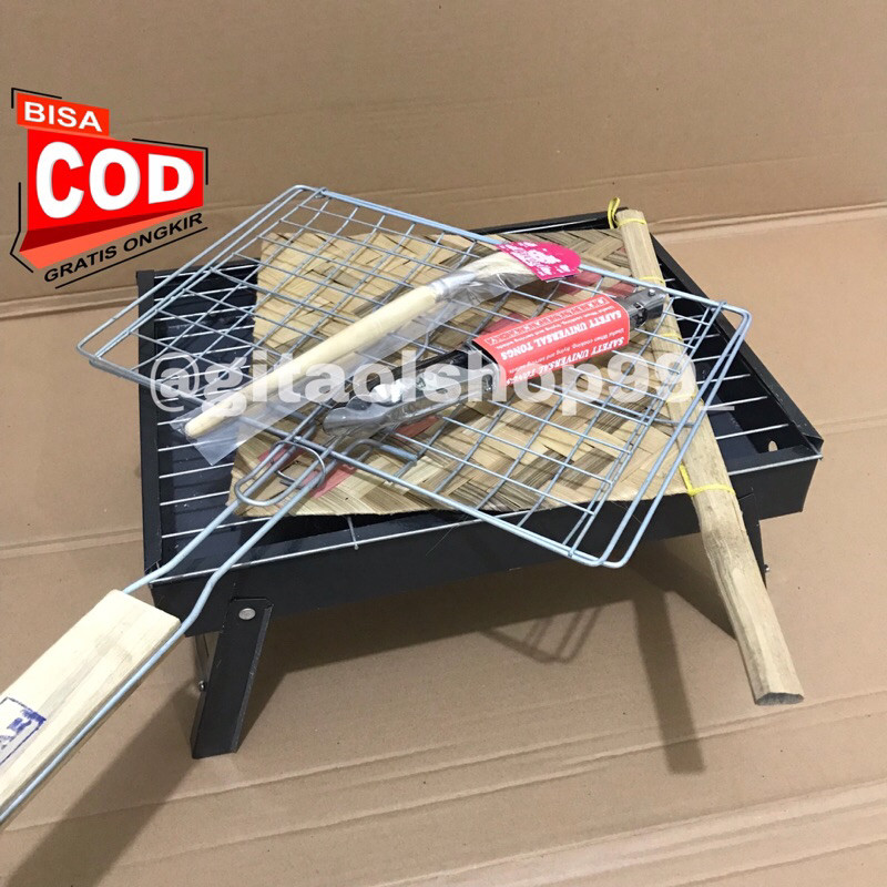 1 PAKET Alat Pemanggang Serbaguna Barbeque Bakaran Portable Arang Panggangan Portabel Sate Grill Bbq