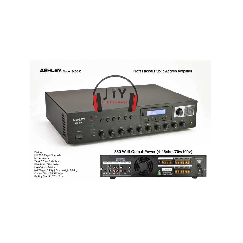 Amplifier Ampli Ashley MZ-360 MZ 360 MZ360 Professional Public Addres