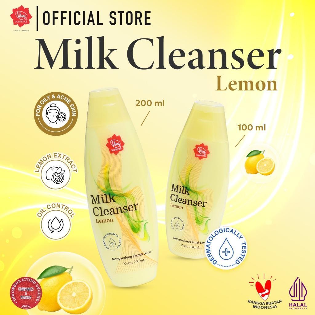 Viva Cosmetics Milk Cleanser Lemon 100 ml & 200 ml - Produk Legendaris untuk Kulit Berminyak dan Ber