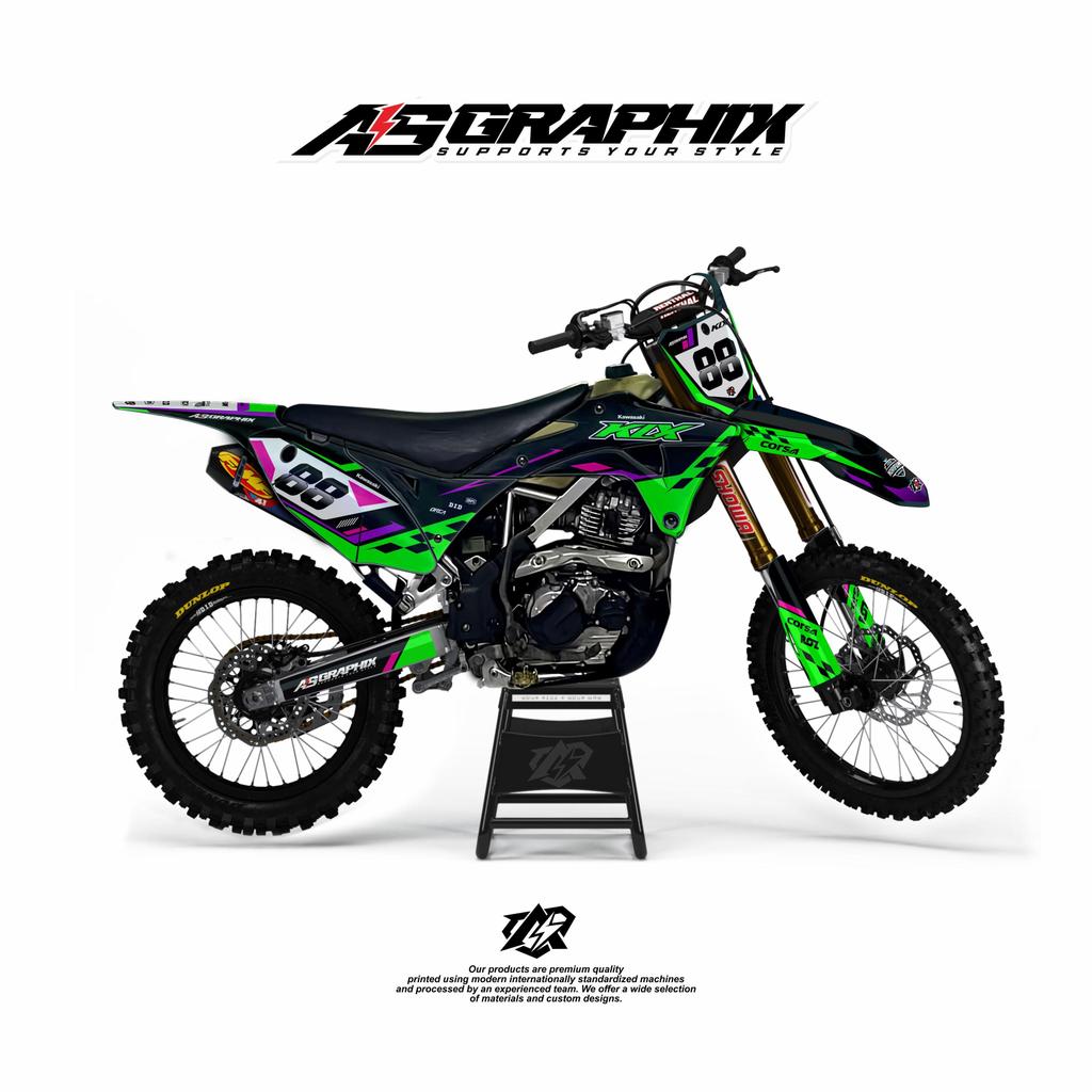 DECAL KLX GORDON HITAM HIJAU CUSTOM DESAIN - DECAL GORDONFULL BODY