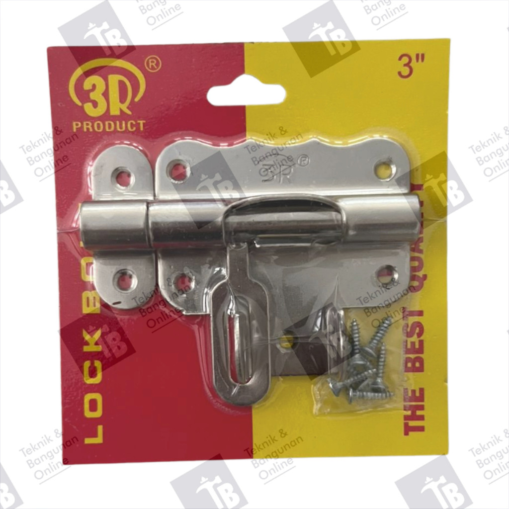 3R Grendel Overval 3 Inch 3" KUNING / Grendel Pintu Tebal 3inch