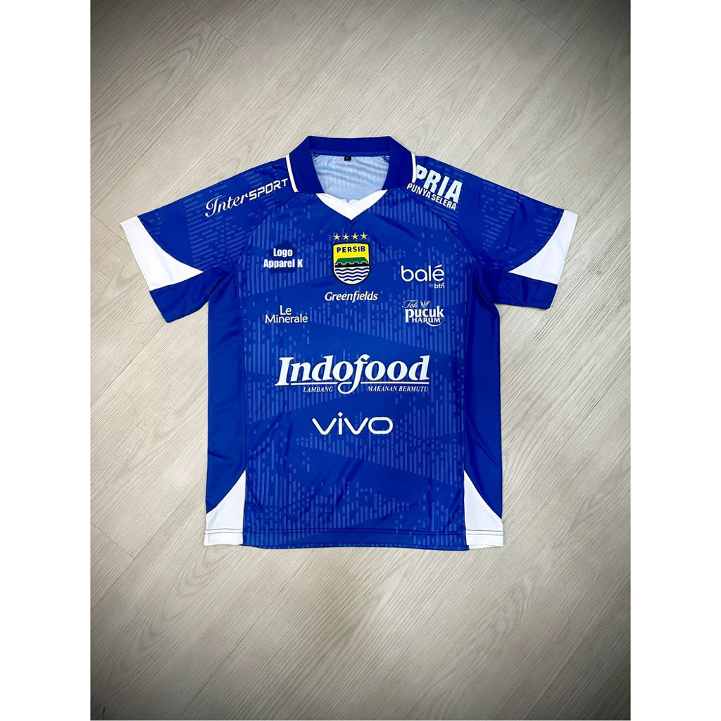 Jersey Dewasa PERSIB Bandung Logo Bordir Kaos Bola PERSIB Baju Bola PERSIB Jersey Bola PERSIB Sublim