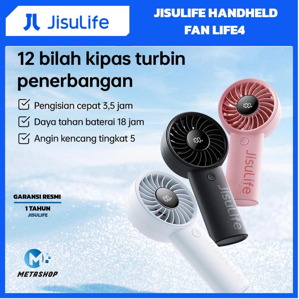 JISULIFE Handheld Fan Life4 Kipas Angin Kecil 5000mAh yang di cas 12 Bilah Dengan Daya Tahan Baterai