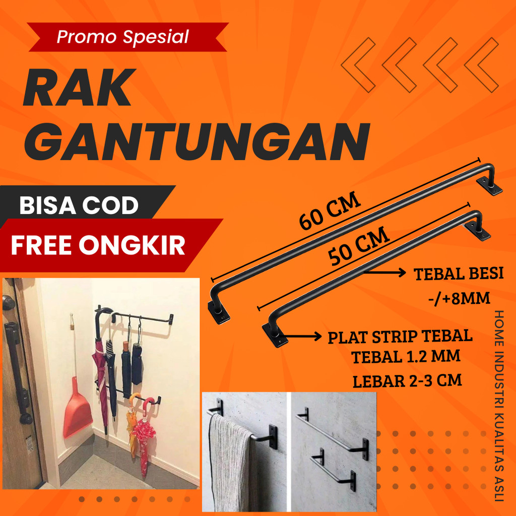 Gantungan Baju Dinding ,Gantungan Baju Besi Tembok, Dinding / Gawang Baju Tembok
