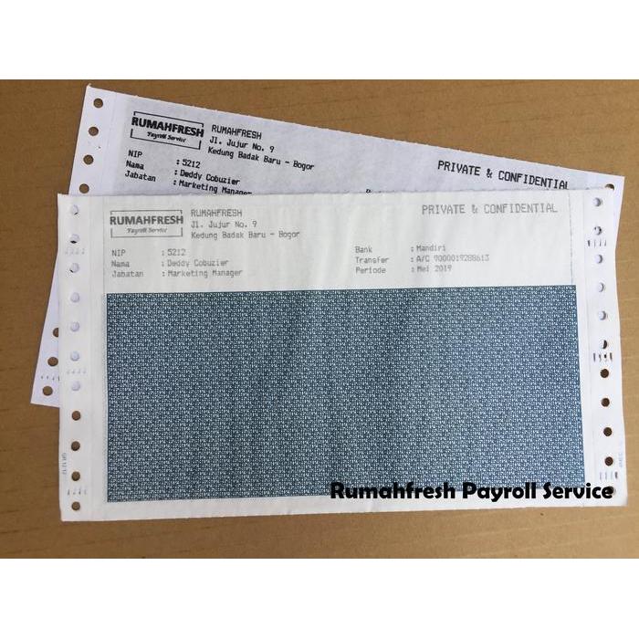 Inkwell Store Cetak Blanko Kertas continous Slip Gaji 3 rangkap (Carbonize) - Biru