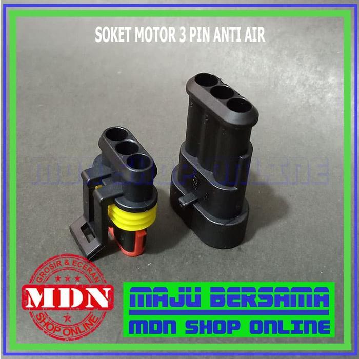 kabel socket Soket Motor 3 Pin Anti air - Soket Mobil 3 Pin Jual Per 1set