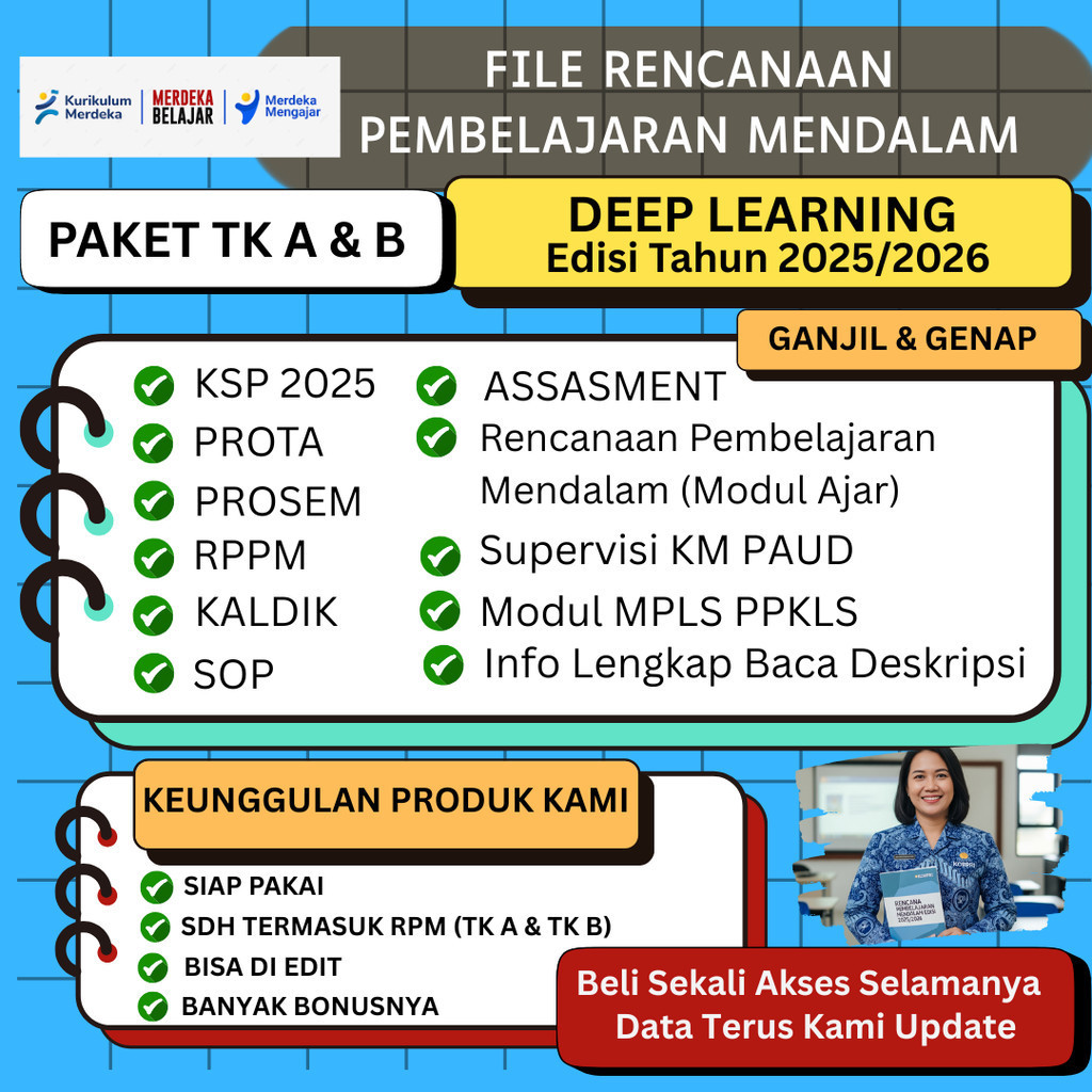 [PAG_TK] PERANGKAT ADMINISTRASI GURU TK/ DEEP LEARNING/ RENCANA PEMBELAJARAN MENDALAM TK