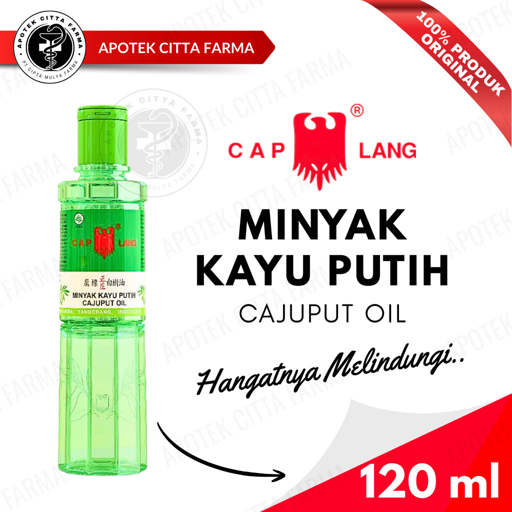 MKP Minyak Kayu Putih Cap Lang 120 ml - Meredakan Sakit Perut / Perut Kembung / Mulas / Masuk Angin 