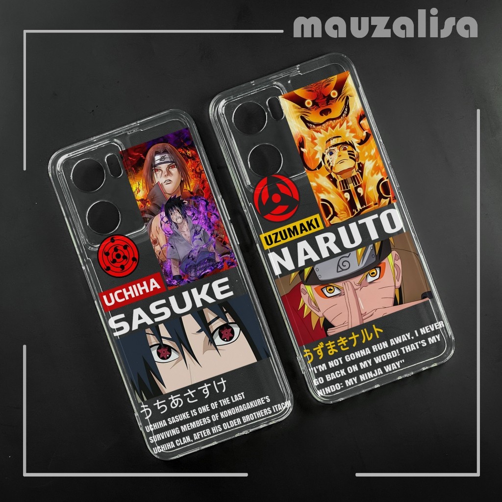 Softcase Hp Oppo A57 2022 A77s Motif Naruto - Casing Gambar anime Sasuke - Clear Case