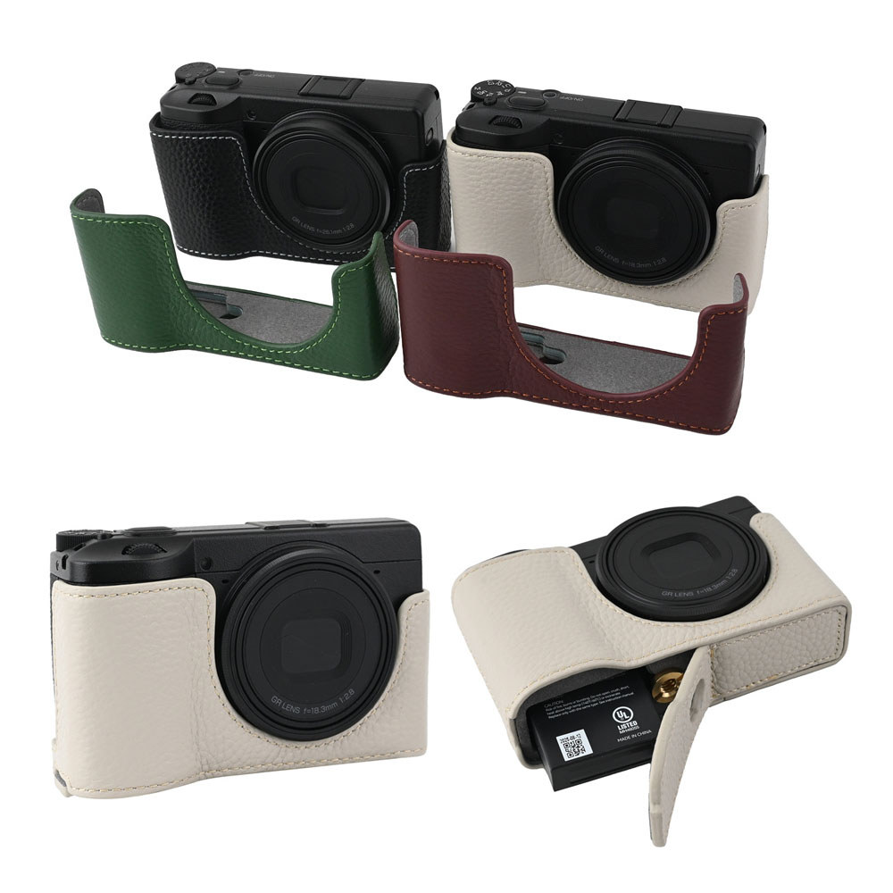 Genuine Leather Half Case for Ricoh GRIV GR4 GR3 GRIII Battery Opening Bottom Cover