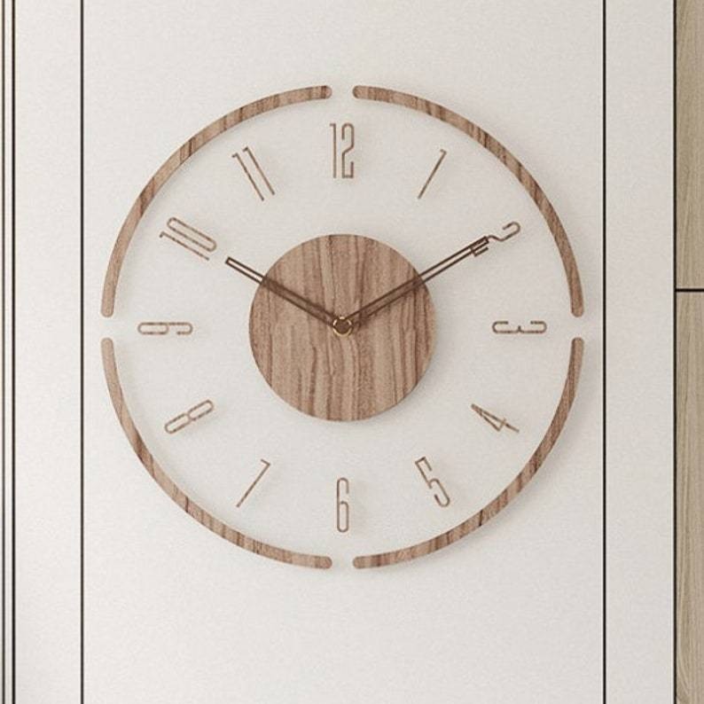 Creative transparent floating digital wall clock modern home decoration wall clock background wall