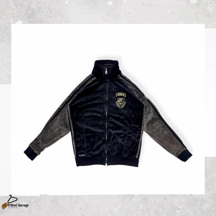 Windbreaker Tracktop Corduroy Jacket Russ-K Black Brown Color Block