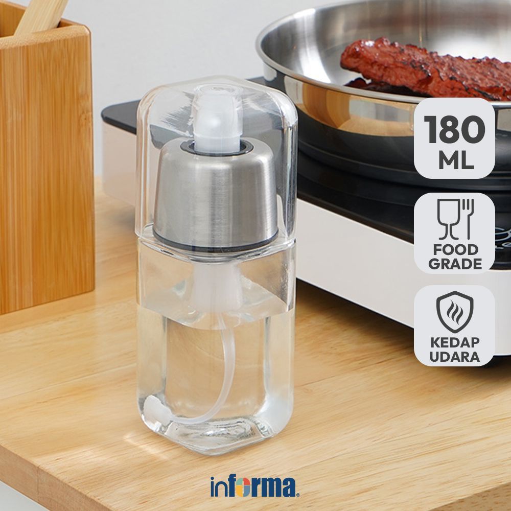 Informa 180 ml Shakira Botol Minyak Spray Transparan Oil Bottle Spray Wadah Minyak Perlengkapan Dapu