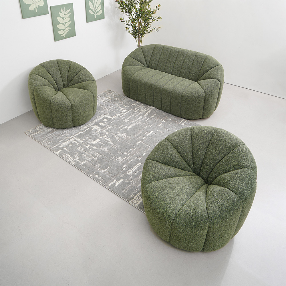 Informa Set 3 Pcs Yolland Sofa Fabric 1 & 2 Seater - Hijau Sofa Ruang Tamu Kursi Sofa Sofa Minimalis