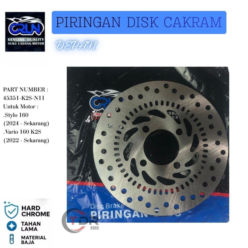 45351-K2S-N11 Piringan Disc Cakram Depan Honda K2S Vario 160 / Stylo 160 CRUN