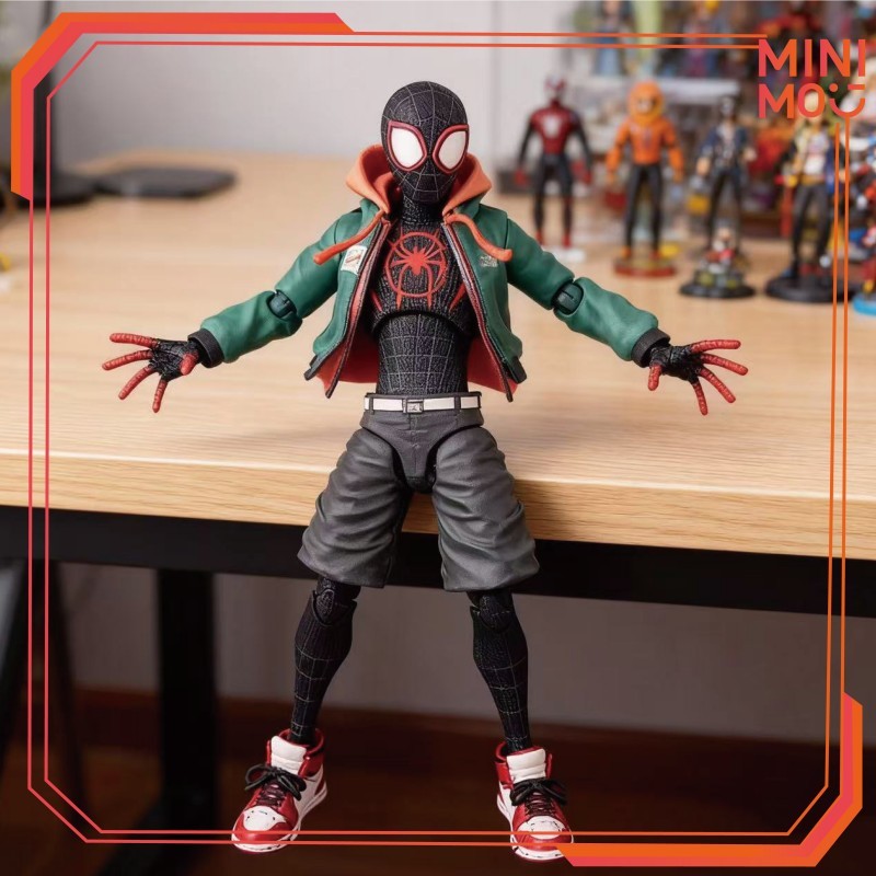 Action Figure Mafex Spiderman Peter Parker Miles Morales Spider Verse Sendi Fleksibel DIY Sentinel S
