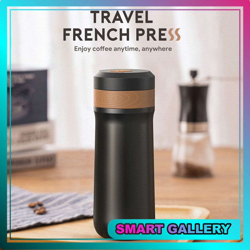 Tumbler Stainless Botol Kopi French Press Portable Tumbler Coffee Maker 320ml