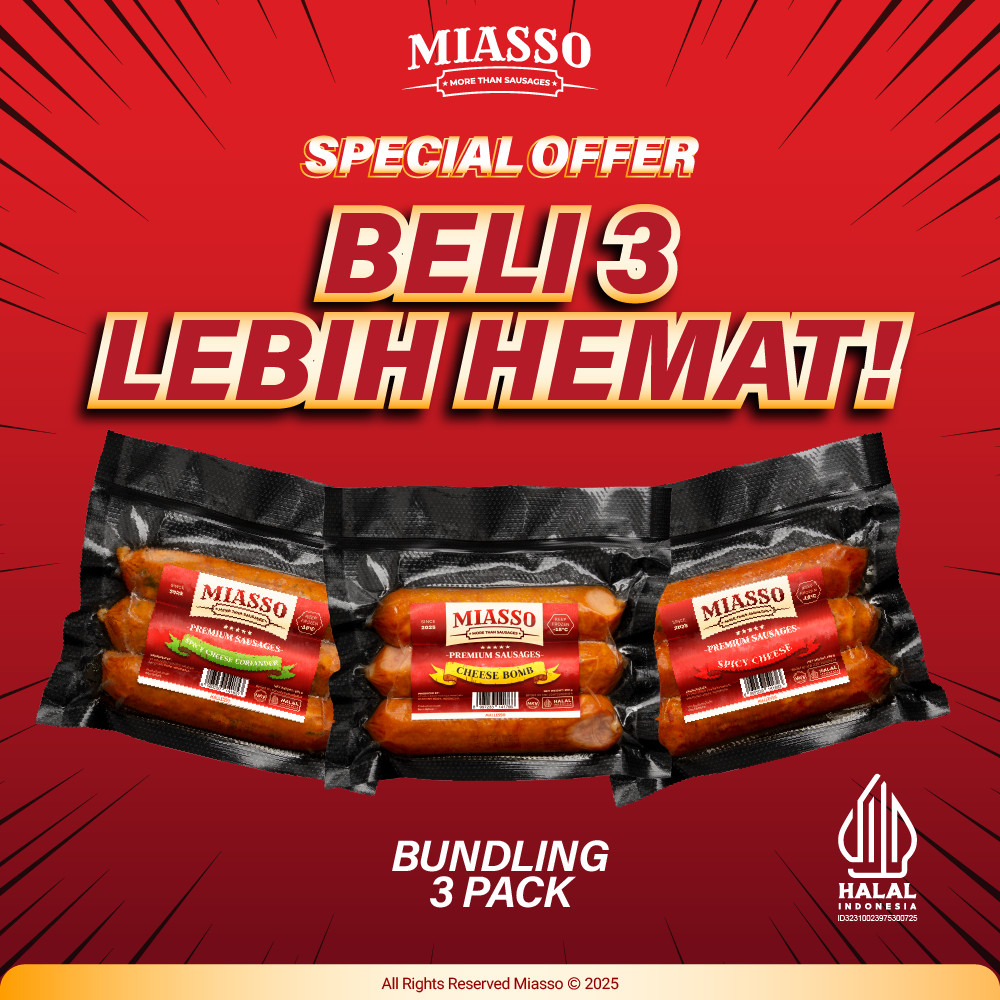 promo|| [BELI 3 LEBIH HEMAT] MIASSO - Mix Variant | Premium Sausages | Sosis Halal Frozen Food