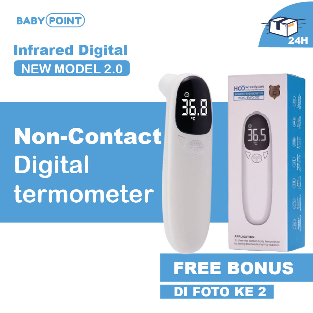 Termometer Infrared Digital Suhu Badan Tubuh - Thermometer alat pengukur panas untuk Anak  dan bayi
