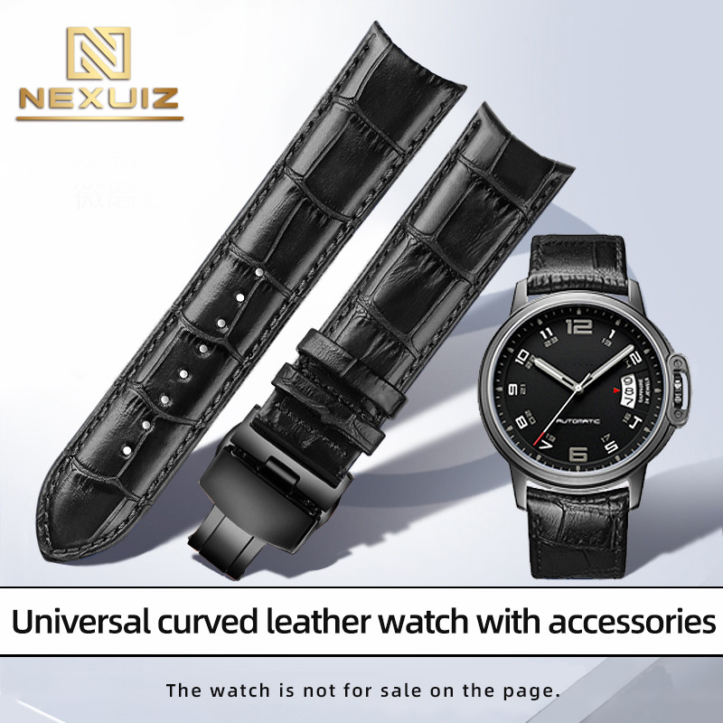 For GP Vaeron Constantin  Jaeger-LeCoultre Citizen Curved Leather Wat Band With Men's Cowhide Wat Ba