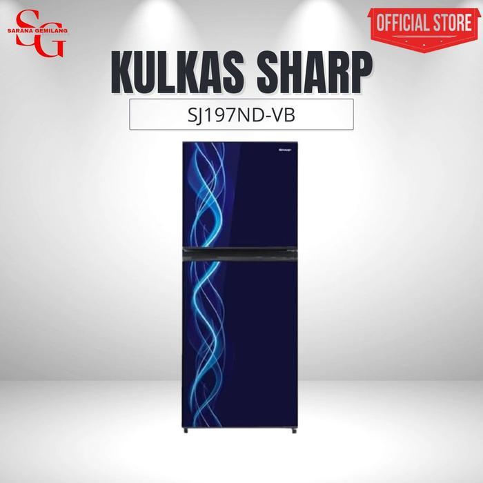 KULKAS SHARP SJ-197ND VB/ LEMARI ES 2 PINTU SHARP SJ197ND VB