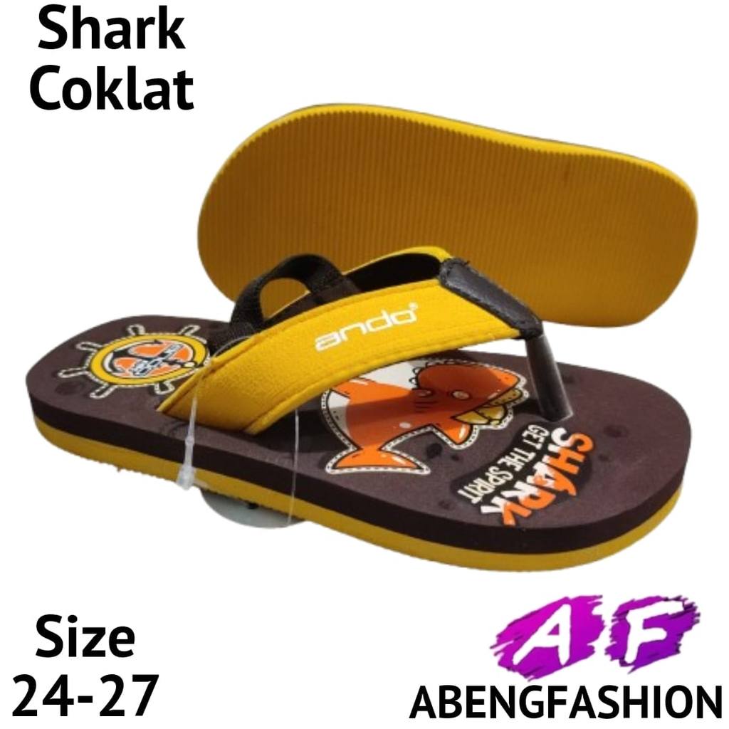 Ando Shark Sandal Jepit Anak Ukuran 24-27