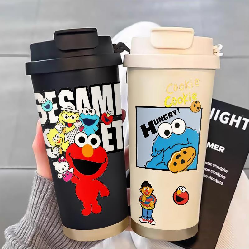 Tumbler Sesame Street Elmo Cookie Monster Zoe Big Bird Botol Minum Aesthetic Stainless Steel Tumblr 