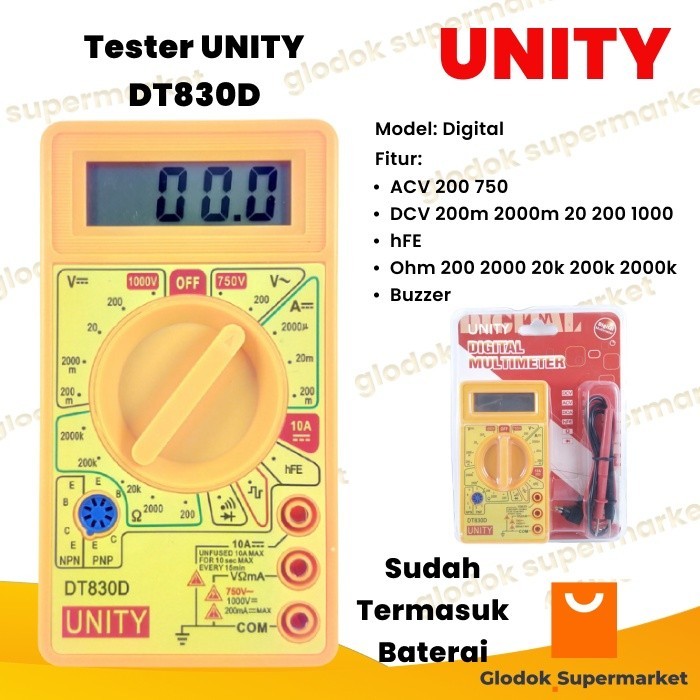 Digital Multimeter UNITY DT830D MultiTester DT-830D Avometer