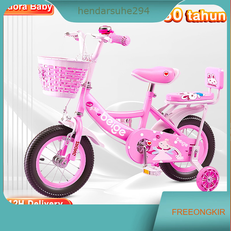 Sepeda anak usia 3 - 12 tahun 18 inch Cewek Keranjang REM sepeda anak perempuan