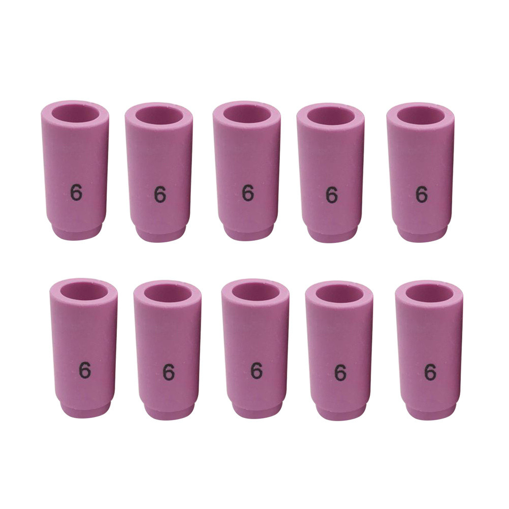10Pcs Argon Arc Welng Nozzle Ceramic Protective Mouth Lowest Burn Loss Rate Compatible for Wp9 Wp17 