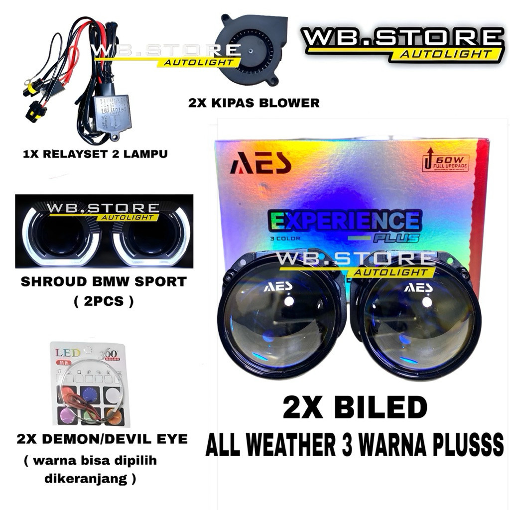 PAKETAN LENGKAP BILED AES TURBO SE 3 WARNA ALL WEATHER ORIGINAL BILED WST Gen 3 AES 2,5 Inch - SEPAS