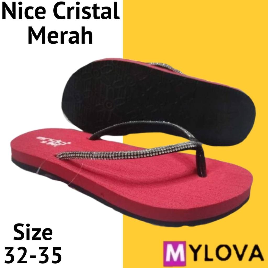 Ando Nice Crystal Sandal Jepit Anak Tanggung Santai Ukuran 32-35