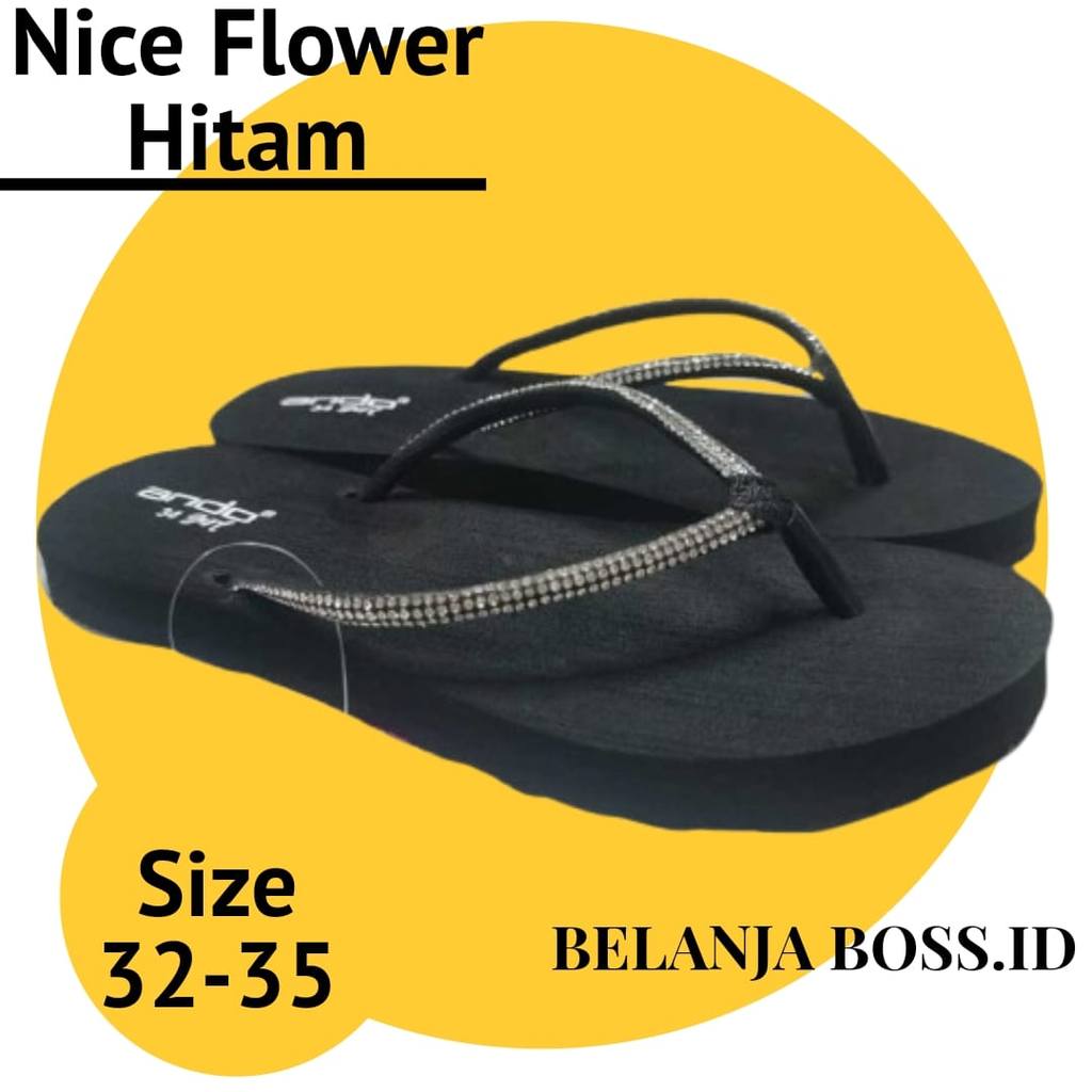 Ando Nice Crystal Sandal Jepit Anak Tanggung Rumahan Ukuran 32-35