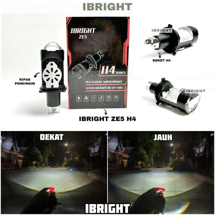 IBRIGHT - Lampu Utama H4 IBRIGHT ZE5 - IB-H4-ZE5 - PUTIH PUTIH TERLARIS