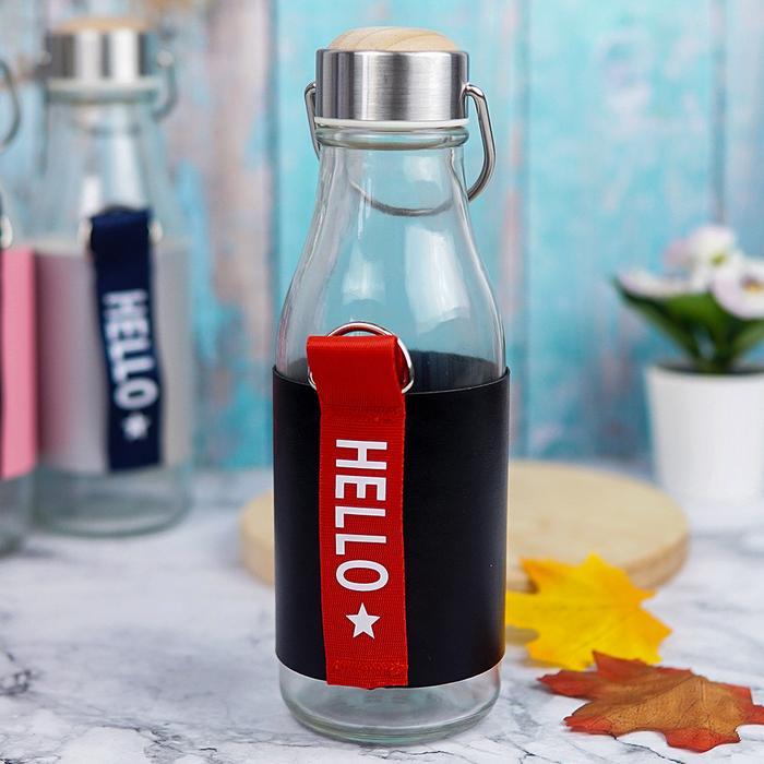 ARASHI Botol Minum Kopi Latte Kaca Kekinian - Merah