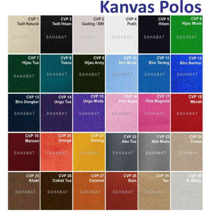AST - Kain Kanvas Polos / Kanvas Katun / Bahan Kain Tas