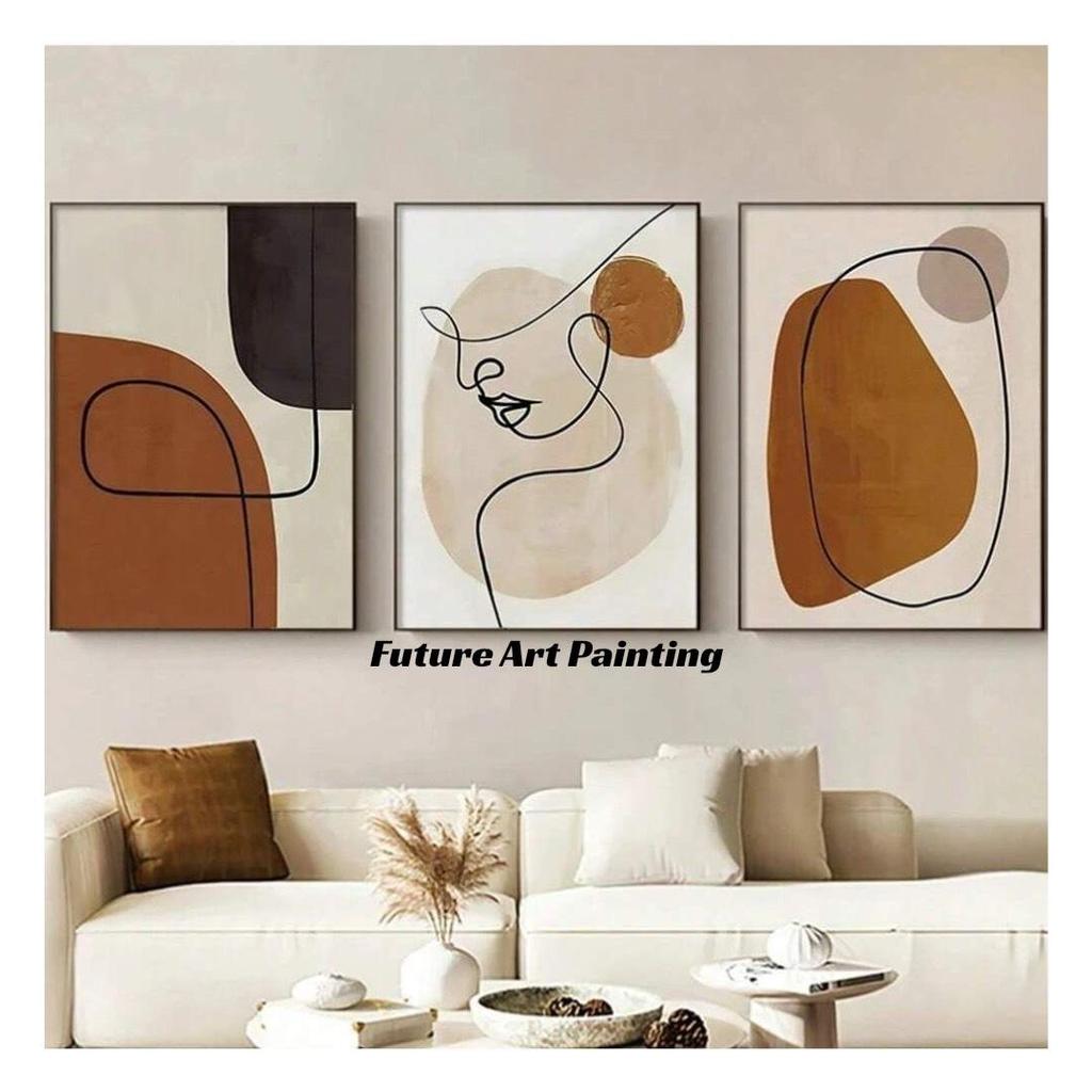 Liris Dalam Warna Lukisan Hiasan Dinding Kanvas Cat Akrilik Tekstur Timbul - Future Art Painting