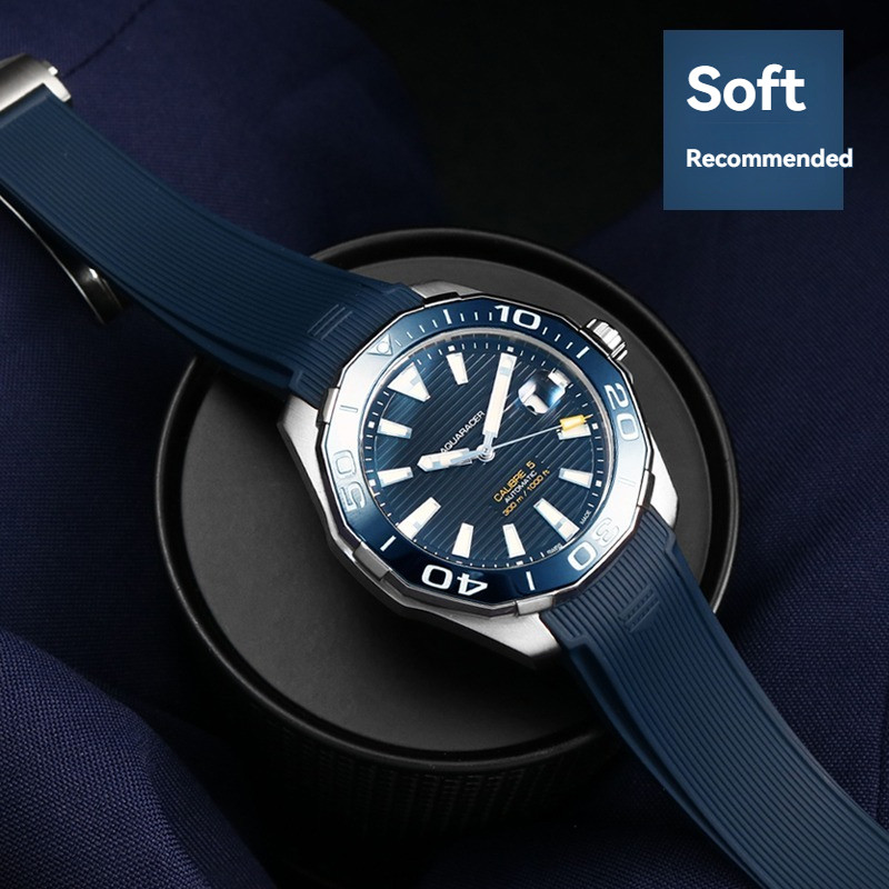 22mm High Quality Natural Rubber Watchband For TAG Watch Heuer Aquaracer 300 500 F1 ving Strap Sport