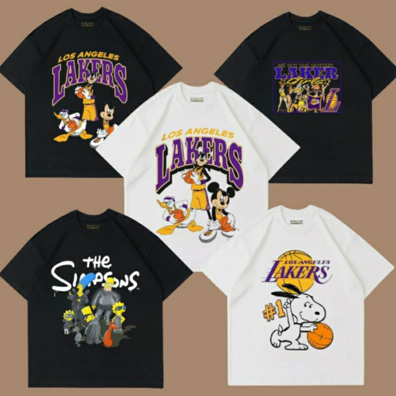 T-SHIRT | KAOS PRIA DISTRO ELEVENDAYS | LOS ANGELES | LAKERS | BAJU THE SIMPSON | KAOS DISTRO ELEVEN